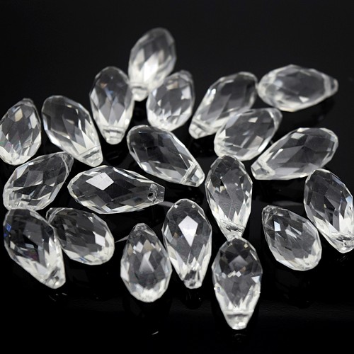 Faceted glass teardrop - faceted,