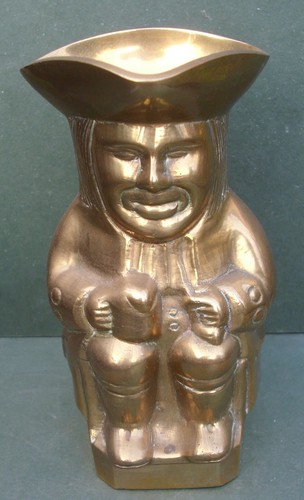 Toby jug solid brass - brass,, 5½"