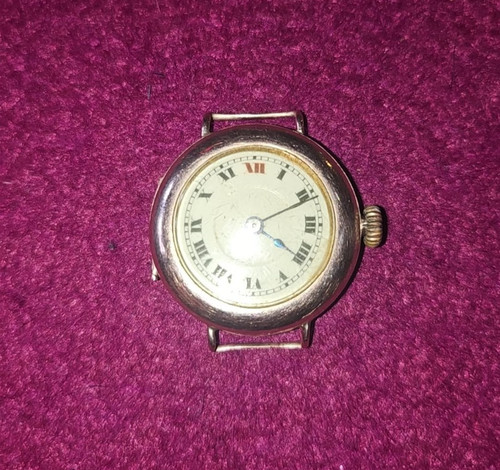 Rare 9ct gold ww1 - swiss, trench