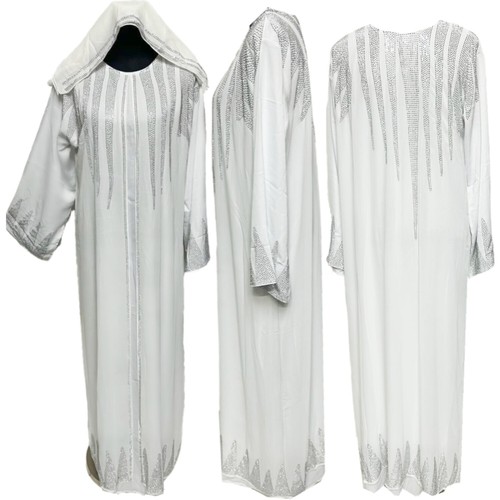 Luxury women white abaya - luxury,