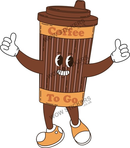 Coffee mascot sticker - to,