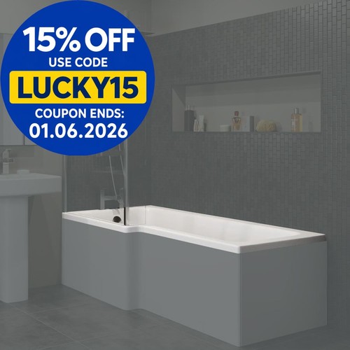 1600mm shaped shower - l, bath