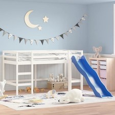 Kids' Loft Bed with Slide Children Bedroom Bunk Bed Solid Wood Pine vidaXL