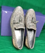 Russell & Bromley/Stuart Weitzman "Guy Thing" metallic brogue loafers