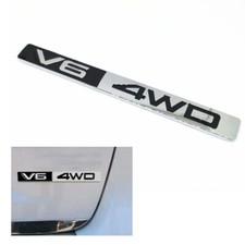 V6 4WD Car Badge Emblem Silver