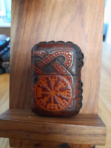 Zippo custom hand - made, leather