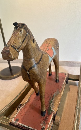 Vintage wooden rocking horse - wooden,