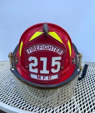 Lion Apparel Red American Classic Paul Conway Fire Helmet w MFD Shield