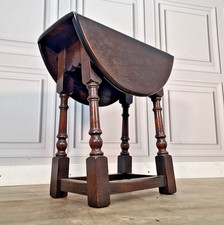 Antique Oak Side Table - Drop