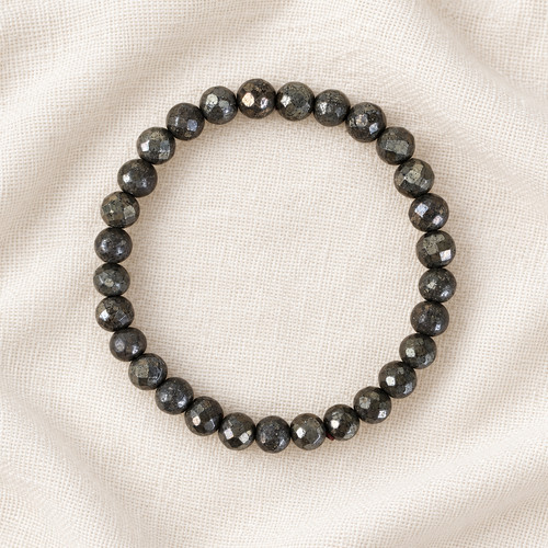 Natural pyrite bracelet 6mm - natural,