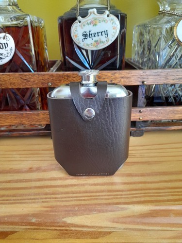 Vintage hip flask 4oz - hip, black