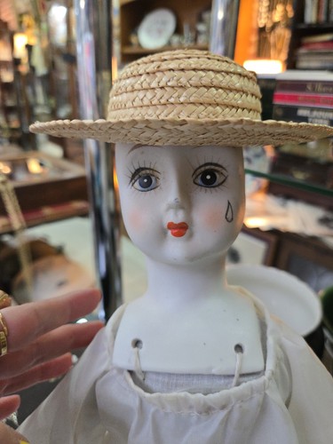 Porcelain bisque pierrot clown - bisque,