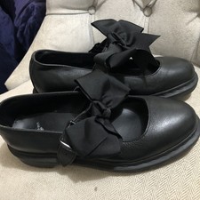 Ladies Dr Martens Black Leather Buckle Slip On Mary Jane Uk 6 