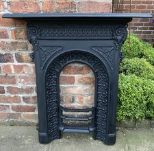 Beautiful Ornate Victorian Restored Antique Cast Iron Fireplace #1