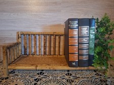 Vintg. Tiger Bamboo / Rattan Wood Book Shelf, Boho, MCM, Natural wood,...