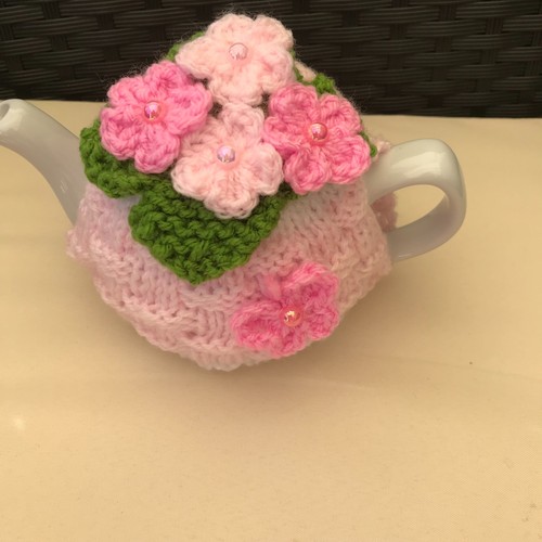 Hand knitted basket weave - weave, tea