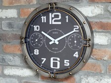 Industrial Wall Clock Retro Aged Metal Factory Large 41cm Pipe Clock Steampunk