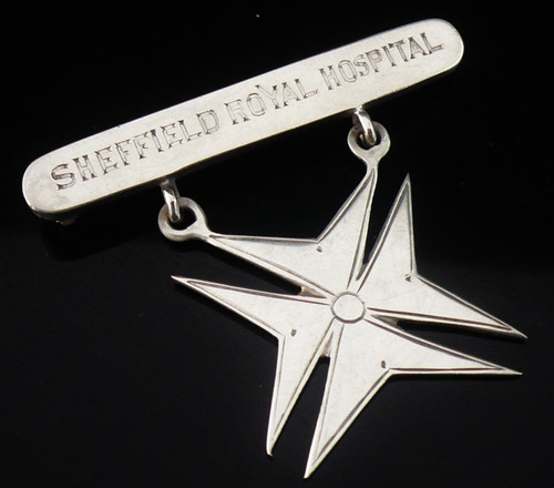Sterling silver nursing badge - silver,