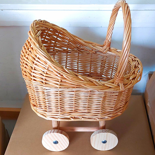 Wicker doll pram - wicker,