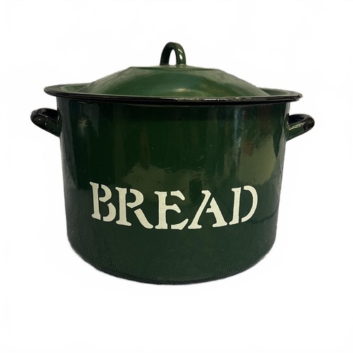 Vintage green enamel bread - vintage, bin