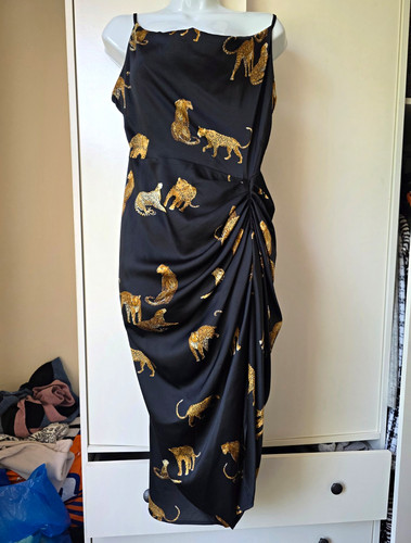 Quiz black gold leopard print - gold,