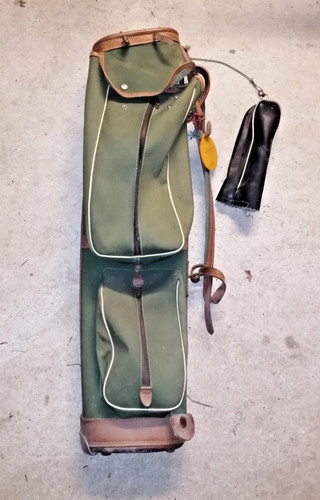 Vintage green leather canvas - vintage,