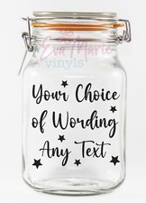Personalised Memories Vinyl, Sticker Label For Jar, Birthday Any Wording Text