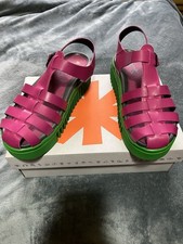 ART Company Vegan Leather Pink Gladiator Green Wedges UK 8 / 41