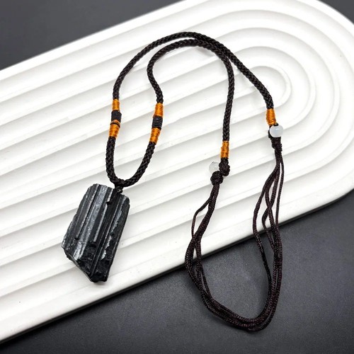 Black tourmaline pendant - black,