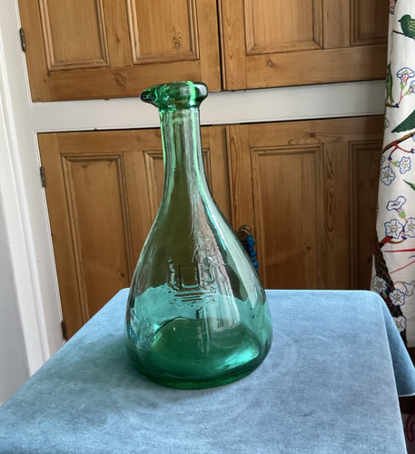 Attractive green glass - glass, carafe