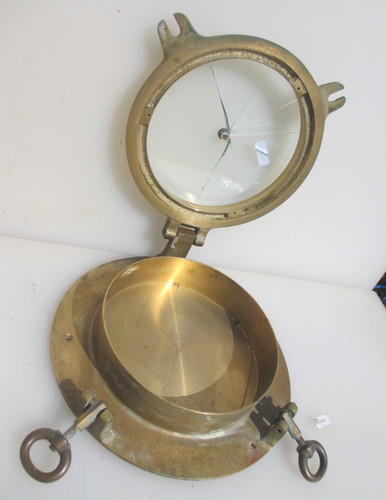 Antique brass porthole ship - brass,