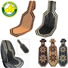 Black Wooden Bead Car Van Taxi Front Seat Cover Cushion Classic Beaded Design