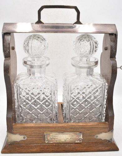 Antique oak silver plate two - antique,