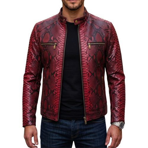 Men red genuine leather - men's,