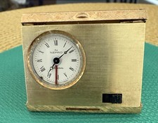 Rare Vintage Nepro Travel Alarm Clock R 346  With Gold Plated Finish 1970 Swiss