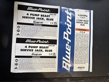 Blue Point (By Snap On) 4 Pump Beast Service Trolley Jack SNX3-4BP Label Sticker