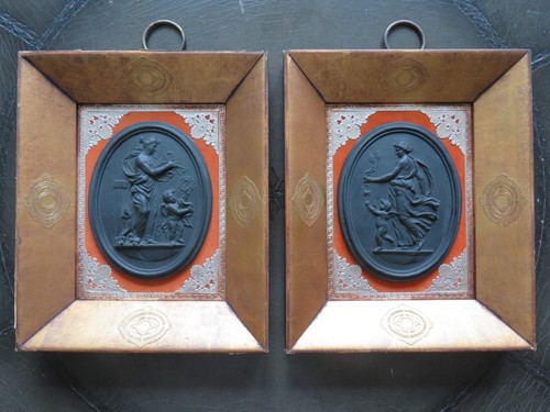 Pair wedgwood black basalt - wedgwood,