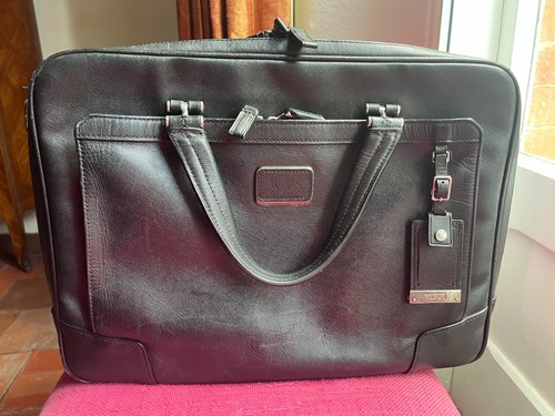 Tumi black leather briefcase - tumi,