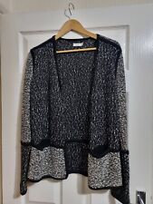 Vince Jacket Cardi Coat Coatigan Black Grey Mix Wool Cotton Size M Medium Knit