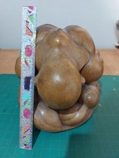 Large heavy wooden buddha in good condition, hand crafted. 