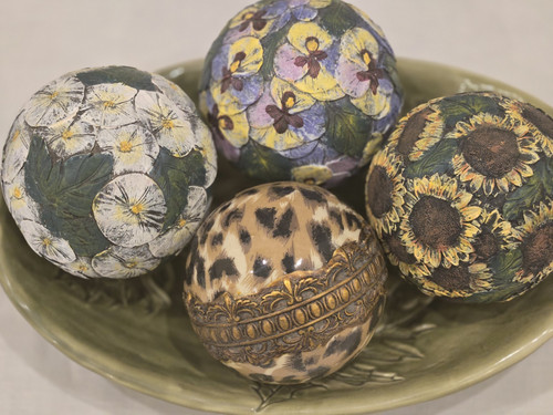 Decoupage ceramic vtg - 4, pc