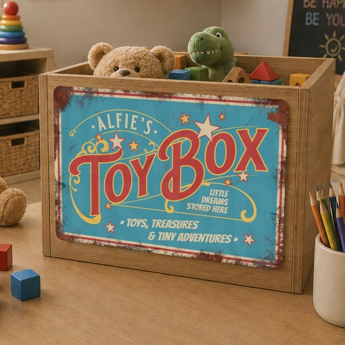 Personalised toy box metal - personalised,