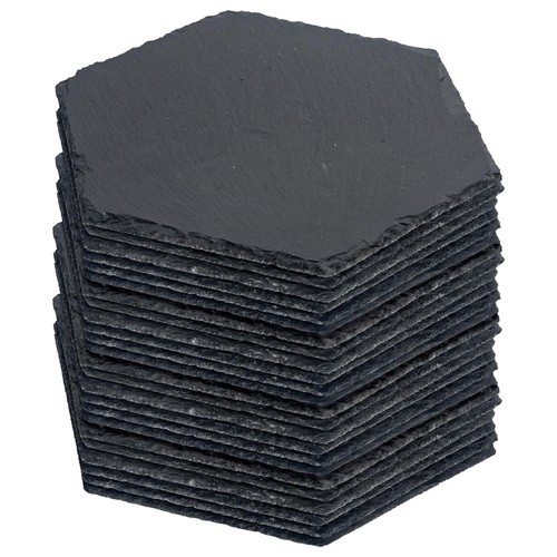 Hexagon slate placemats 30cm - hexagon,