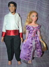 Disney Mattel Flynn Rider And Rapunzel Dolls