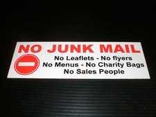 NO JUNK MAIL LEAFLETS FLYERS