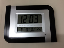 Digital Wall Clock Alarm Temp