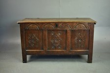 18th century carved oak coffer