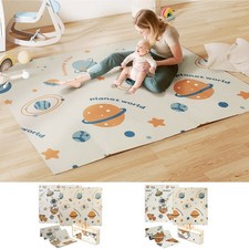 Baby Play Mat, Foldable & Reversible Kids Crawling Mat, Astronaut & Planet Theme