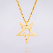 Inverted Pentacle Necklace Gothic Pentagram Pendant Occult Amulet Witchcraft