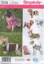 Simplicity Sewing Pattern 1239 Dog Coats in 3 Sizes, Size S, M & L New